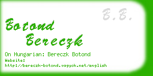 botond bereczk business card